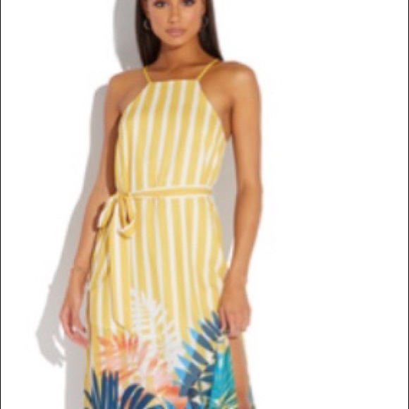 Palm Tree Stripe Maxi Dress - Picture 2 of 4